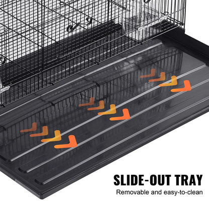 SucceBuy 30inch Pet Bird Cage Metal Large Parakeet Cages with Rolling Stand Tray for Cockatiels Parrot Budgies Lovebird Canaries